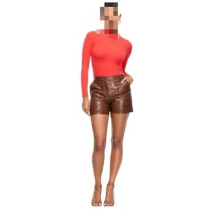 🔥 INLYRIC Natrelax Bodysuit XL ❤️ Long Sleeve Mock Neck | Slim Fit Dark Red ✨